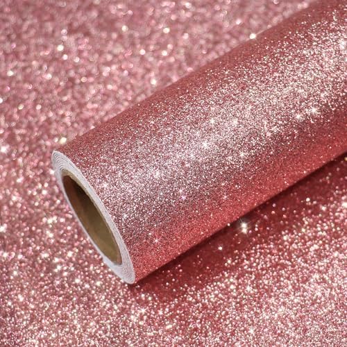 VEELIKE Rose Gold Glitter Wallpaper 15....