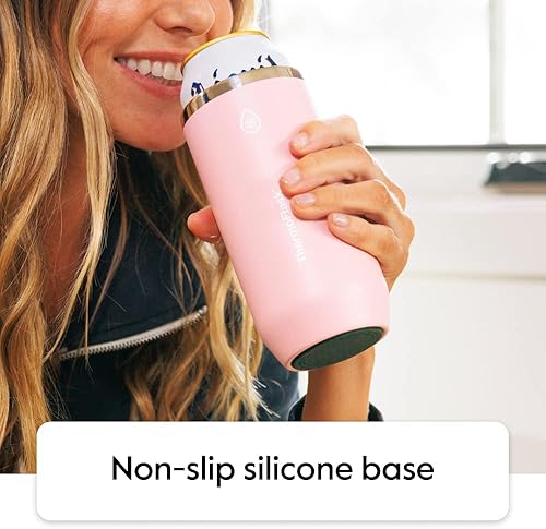 Miniatura 7 de ThermoFlask Enfriador de latas estándar Vaso enfriador de latas aislado 2 en 1 Enfriador de latas duradero de acero inoxidable con base