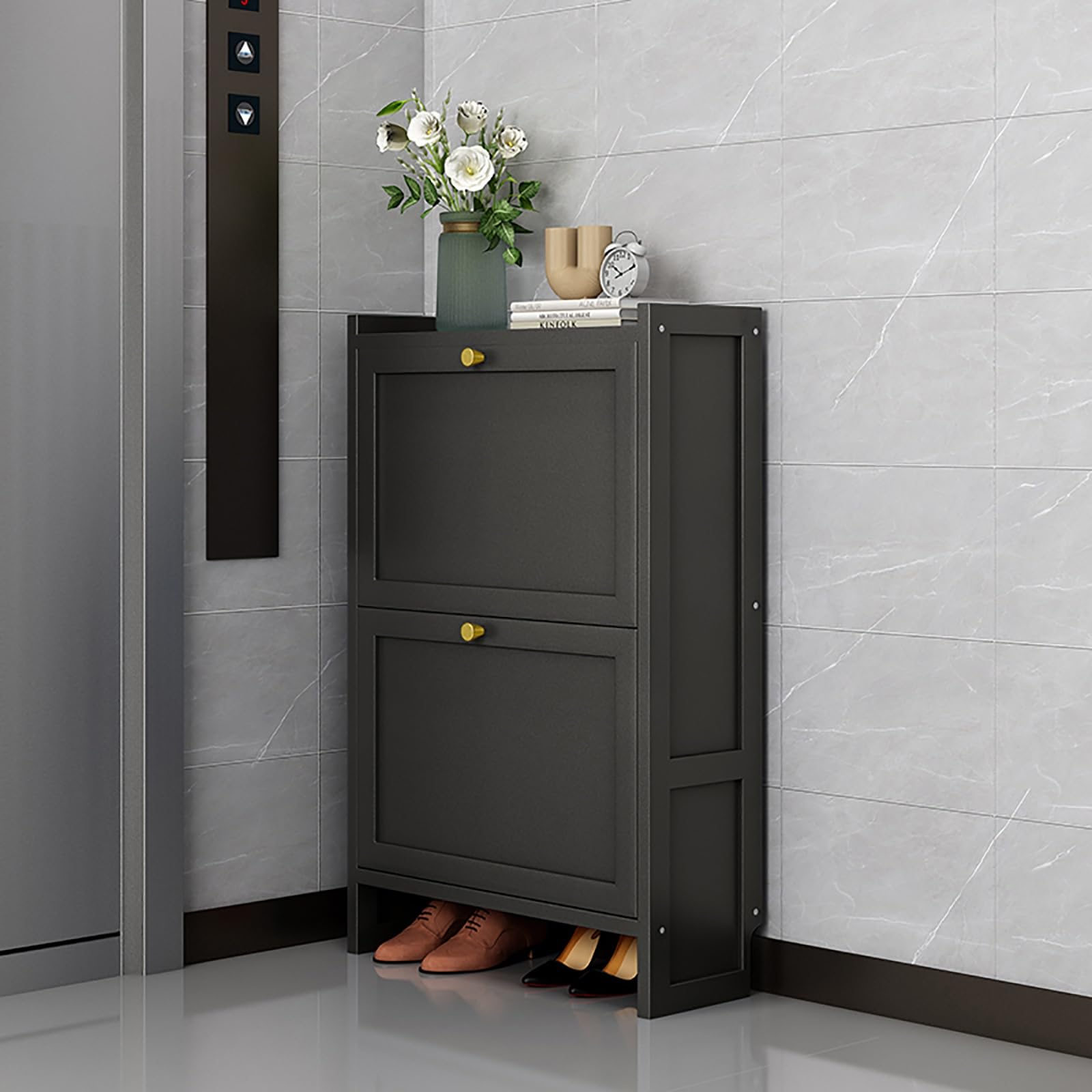 Armoire à chaussures gain de place pour entrée étroite et rangement de couloir