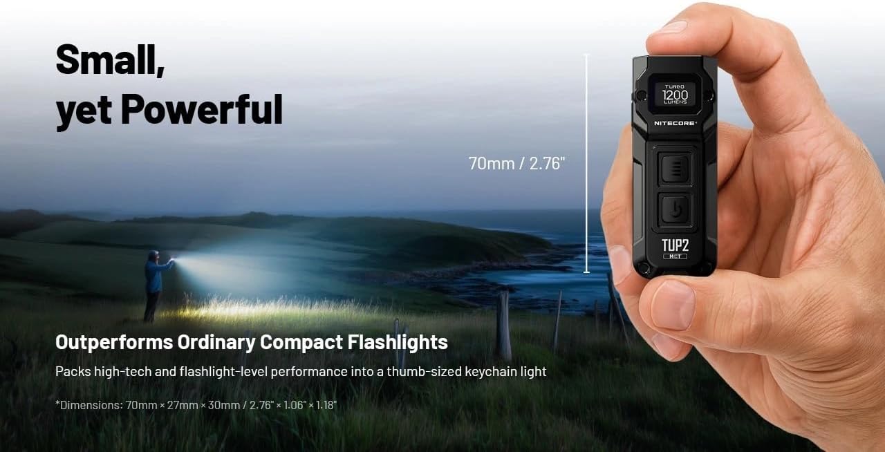 Nitecore TUP2 Pocket Light - 1200 Lumen - Upgrade of Tup (Black)