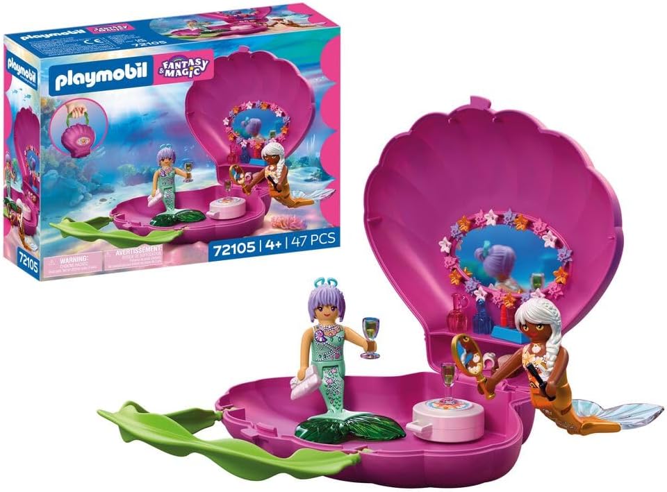 PLAYMOBIL Fantasy & Magic torba z muszli syrenki | przenośna torebka z 2 syrenką | zabawka dla dzieci od 4 lat | 72105