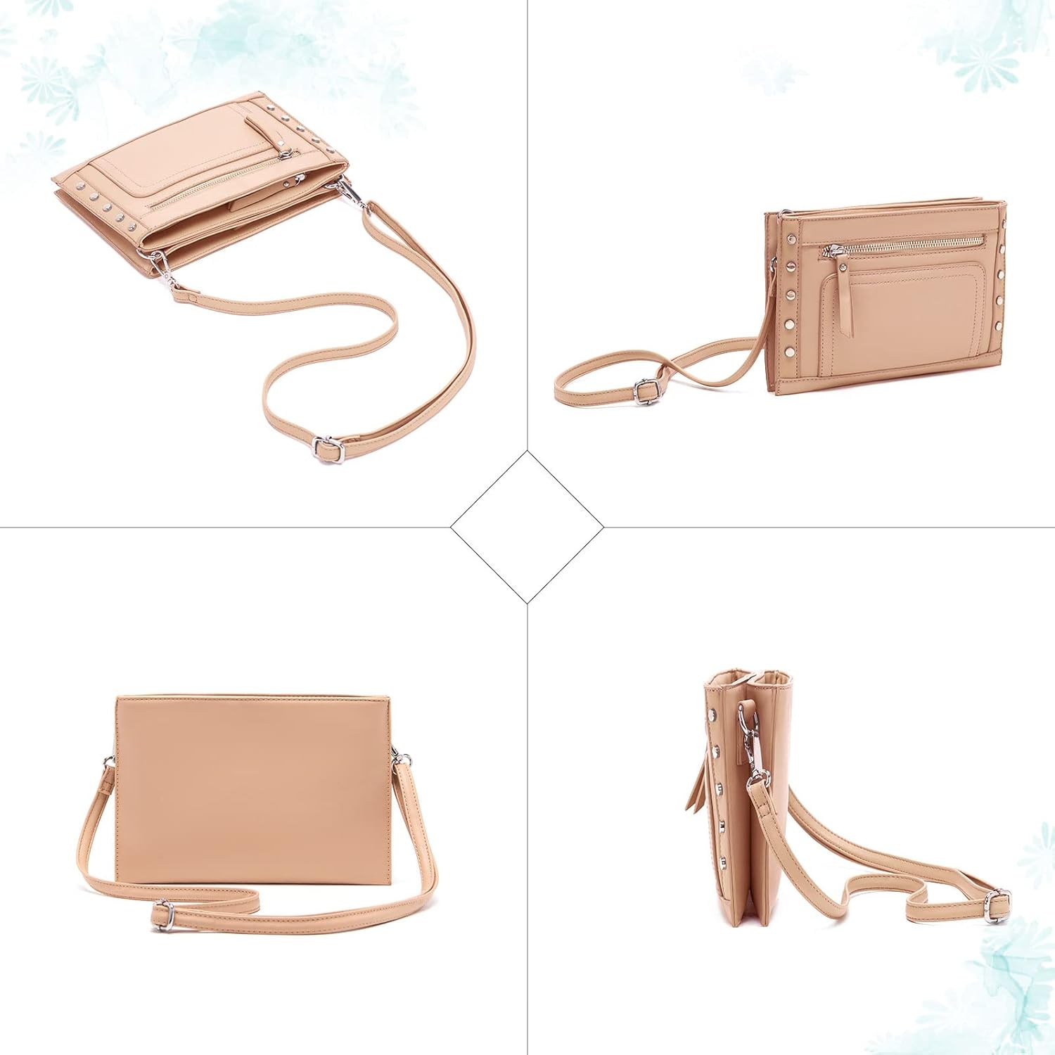 Miniatura 3 de ACUARIO Bolso bandolera pequeño para mujer, de piel sintética, para teléfono celular, cartera y bolsos