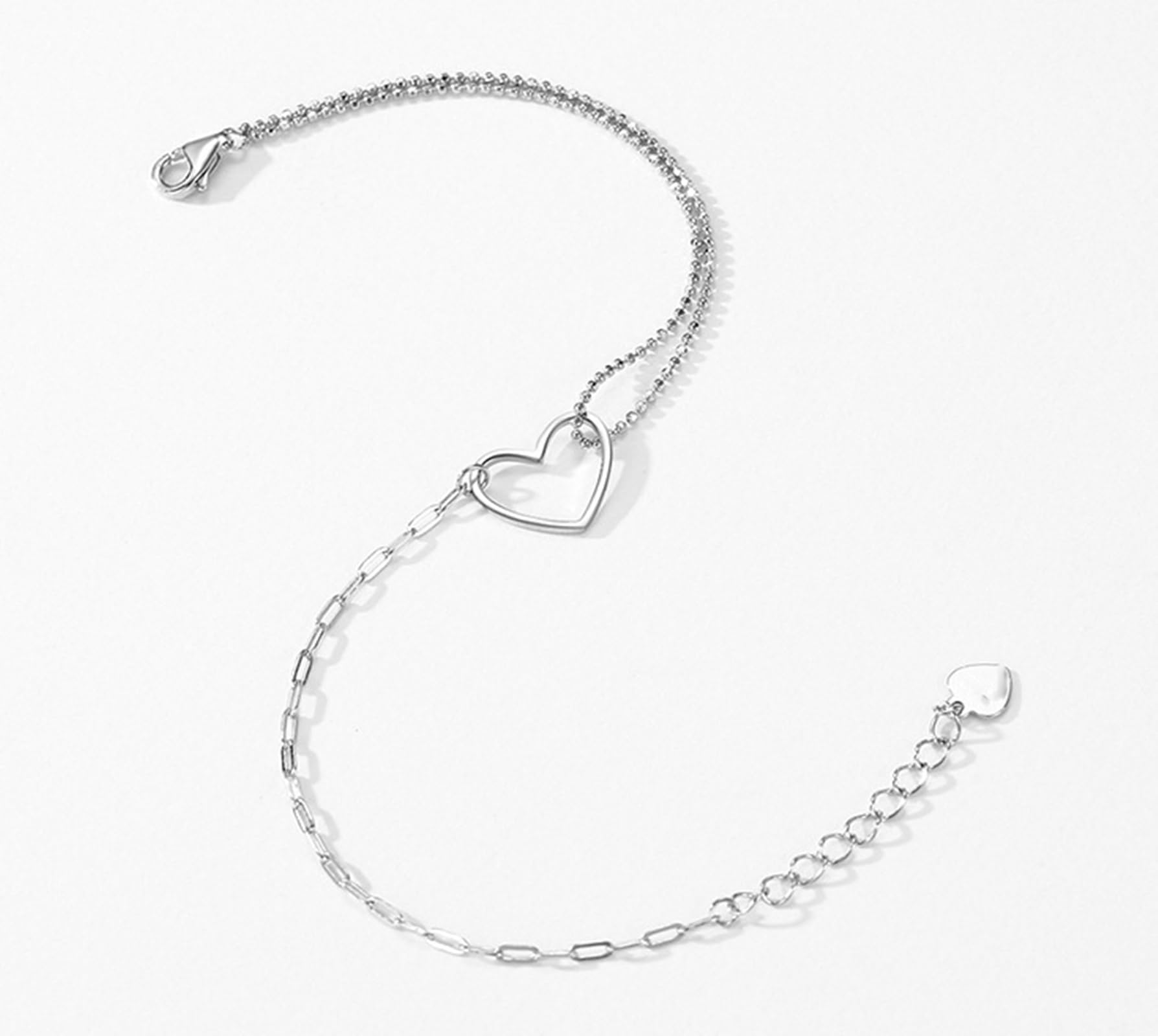 Pulsera de moda para mujer, pulsera de Navidad con corazón para mujer, PT950 y oro blanco de 9 quilates, 14 y 18 quilates