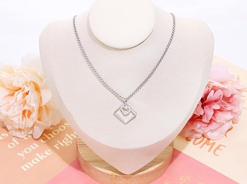 Miniatura 5 de Shapenty Dijes colgantes de marco hueco cuadrado de latón, marcos de bisel abierto, conectores de anillo de enlace, aretes de aro para collares,