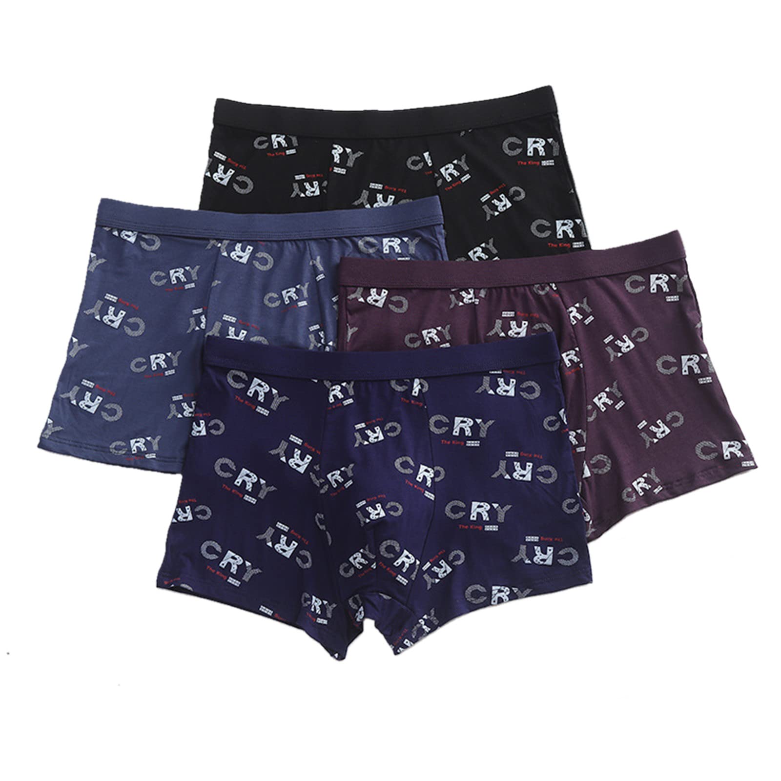 Calzoncillos Hombre Comentarios De Boca De Hombres Modal Modal Transpletle Mid De La Media Letras De La Juventud Shorts 4 Pcs