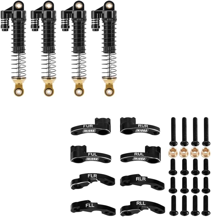 INJORA CNC Aluminum Shock Towers For 1/10 RC Crawler SCX10 II - 4PCS Red Upgrade Parts