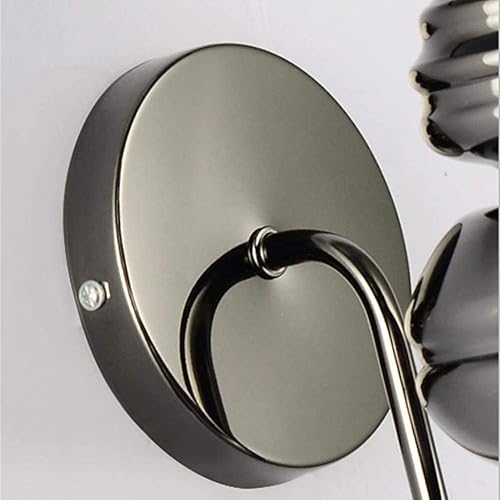 Miniatura 5 de Apliques de pared creativo retro dormitorio grande lámpara de montaje en pared, aplique de metal interior de una sola cabeza para mesita de noche,