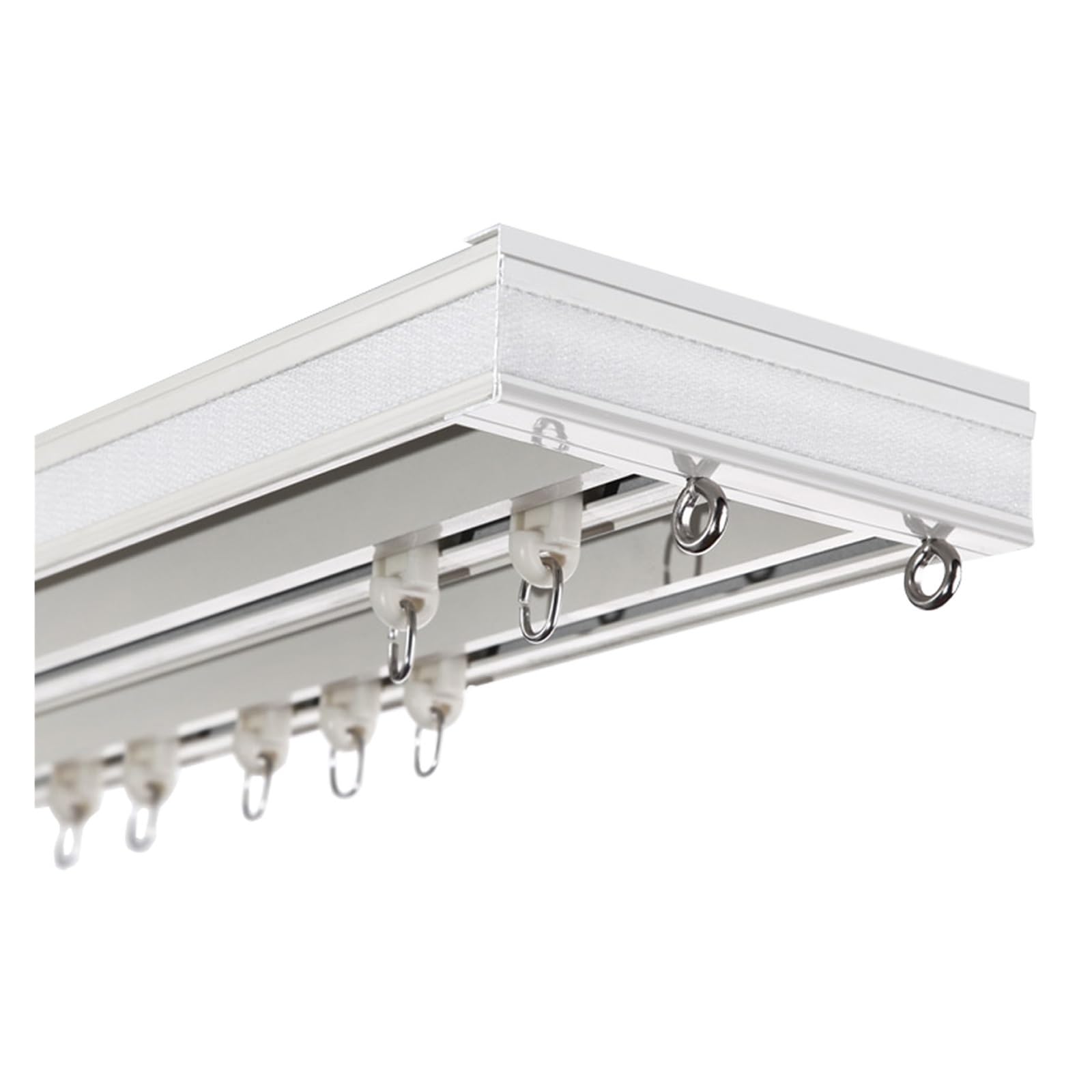 Custom - Rieles deslizantes silenciosos de doble vía de 11 m, montaje en techo y pared de aluminio blanco para divisores de sala de estar y dormitorio, solución suave, duradera y que ahorra espacio