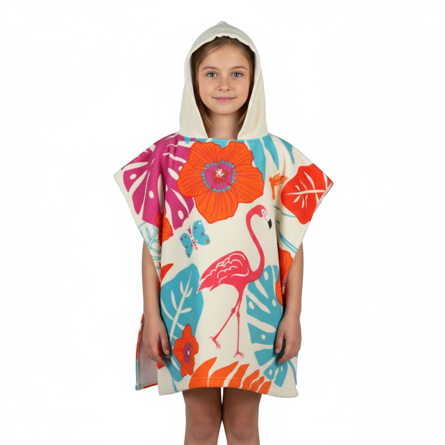 A2Z 4 Kids - Hooded Towel Tropical Flamingo One Size