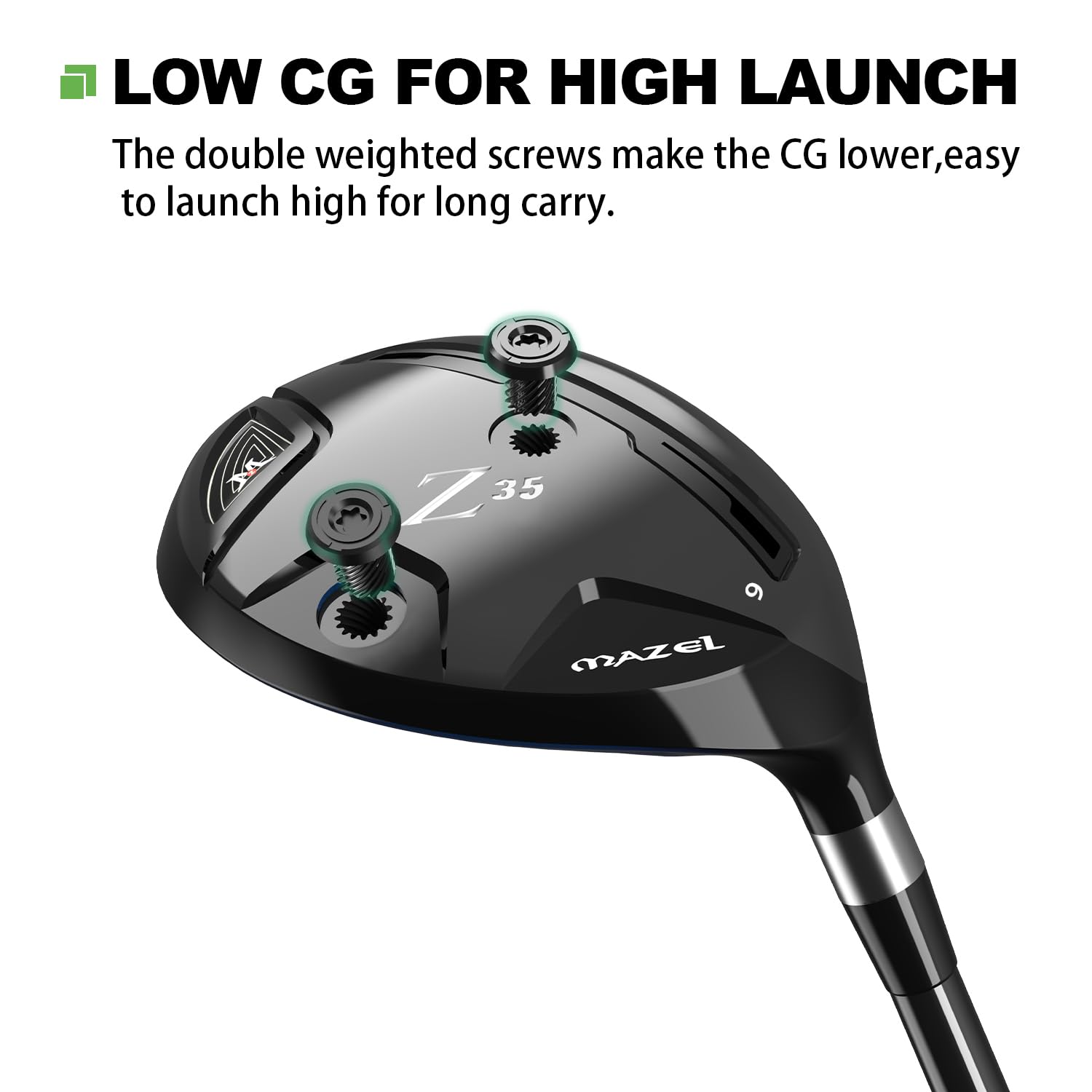 MAZEL Hybrid- und Utility-Golfschläger 2, 3, 4, 5, 6, 7, 8, 9, P für Herren und Damen, Graphitschaft-Flex S/R für Anfänger