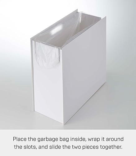 Miniatura 5 de Yamazaki Bote de basura para el hogar, moderno, con asa, para cocina, dormitorio, baño, oficina, plástico, tamaño único, color blanco