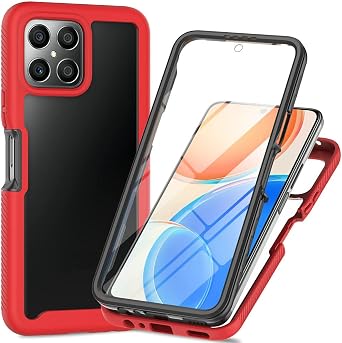 Case for Honor X8 Case Cover,Anti-Fall and Shock-Absorbing Protective with Screen Protector Case for Honor X8 4G TFY-LX1 TFY-LX2 TFY-LX3 Case Red