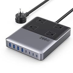 12-in-1 Charging Station USB C Power Strip with 5ft Cord and Plug 200W GaN IV USB C Charger