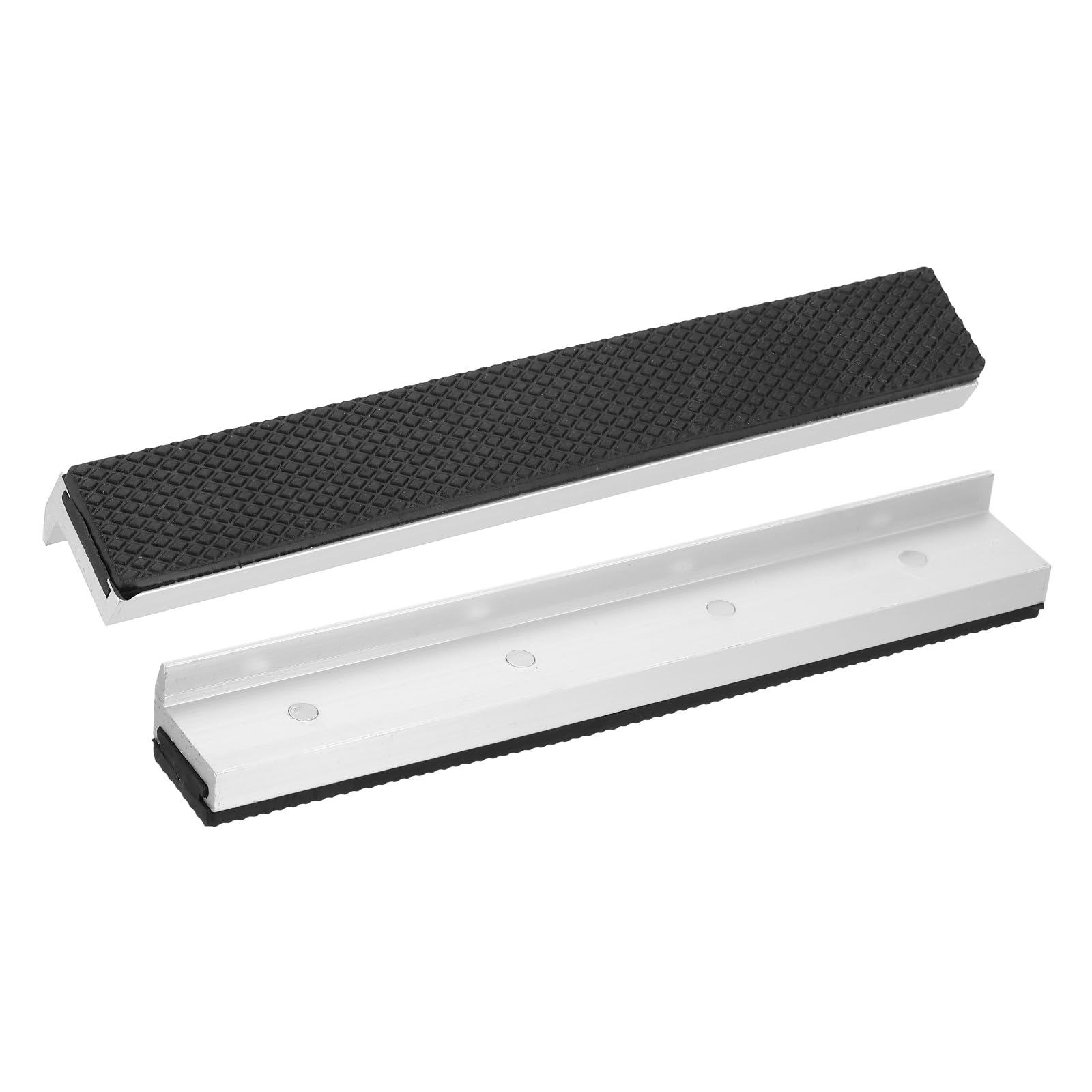 sourcing map 1 Set Vise Jaw Pads 8" Aluminum Magnetic Vise Soft Jaws Standard Anti-Scratches Vice Covers Tools for DIY Making Woodworking Clamping Plumbing, Silver/Black