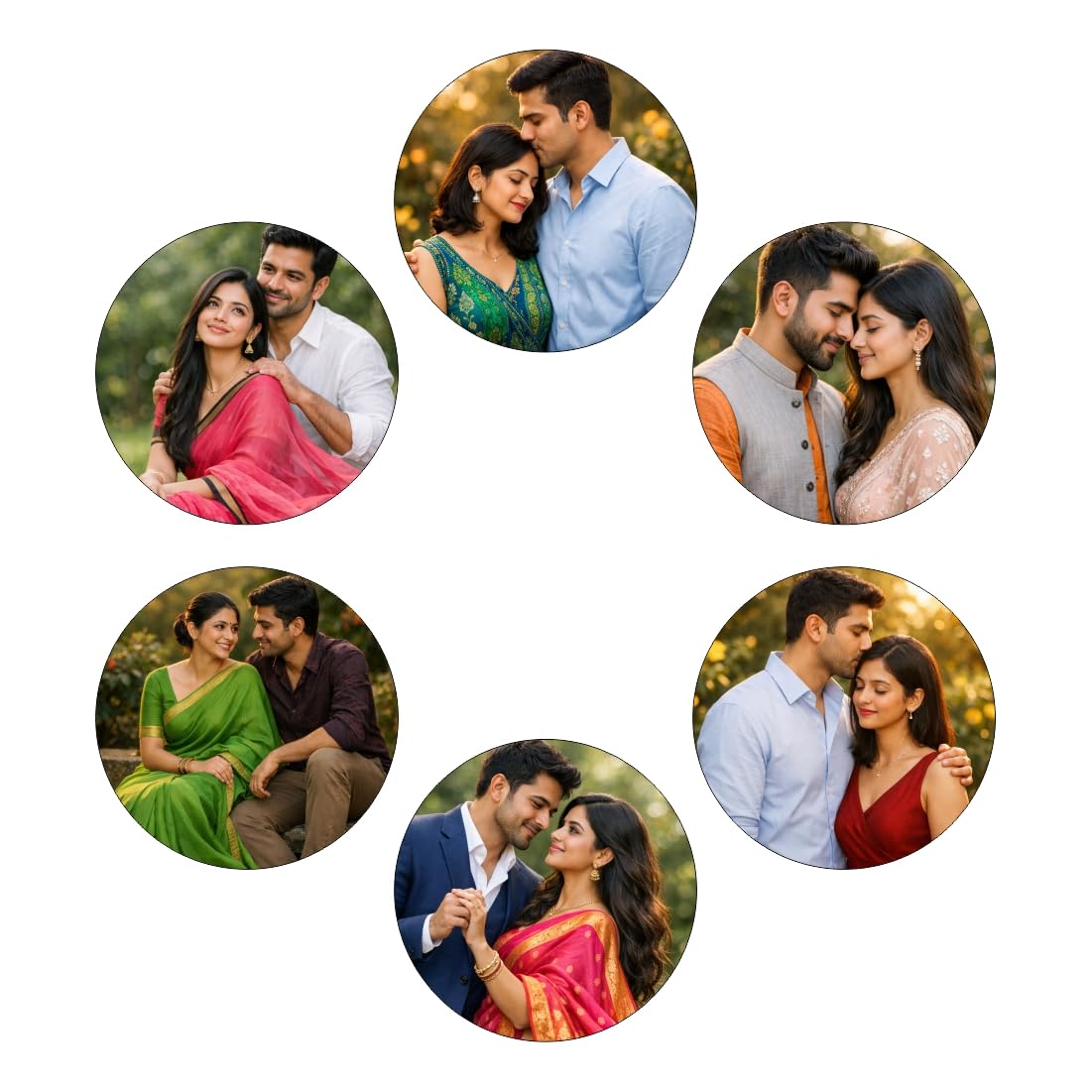 Rangoli Customized Photo Fridge Magnets Set of 6 | Shape: Round | Personalized 3D Effect Glossy Finish Magnets for Refrigerator (50 x 50 MM)-image-16