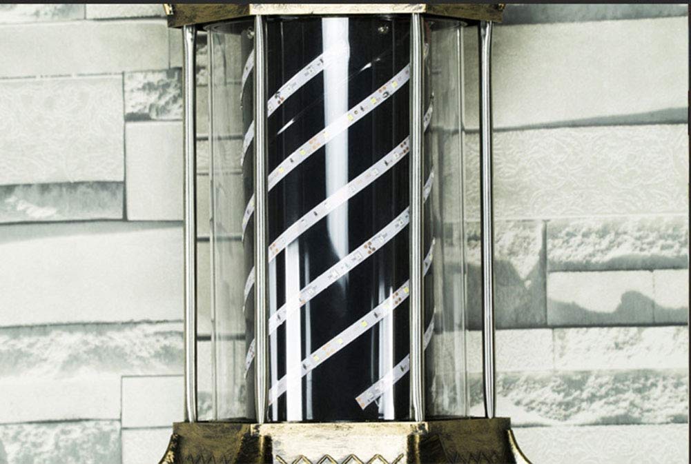Trwałe lampy solarne zewnętrzne, światło LED, obrotowy szyld otwierający salon fryzjerski w stylu retro do użytku na zewnątrz, montaż ścienny, wodoszczelny, energooszczędny, lampa ścienna zewnętrzna z