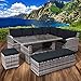 BRAST Gartenmöbel Set Eco | bis zu 9 Personen viele Farben | incl. extra Dicke Kissen | TÜV geprüft | Outdoor Loungemöbel Sitzgruppe Essgruppe Garnitur | Grau/Anthrazit