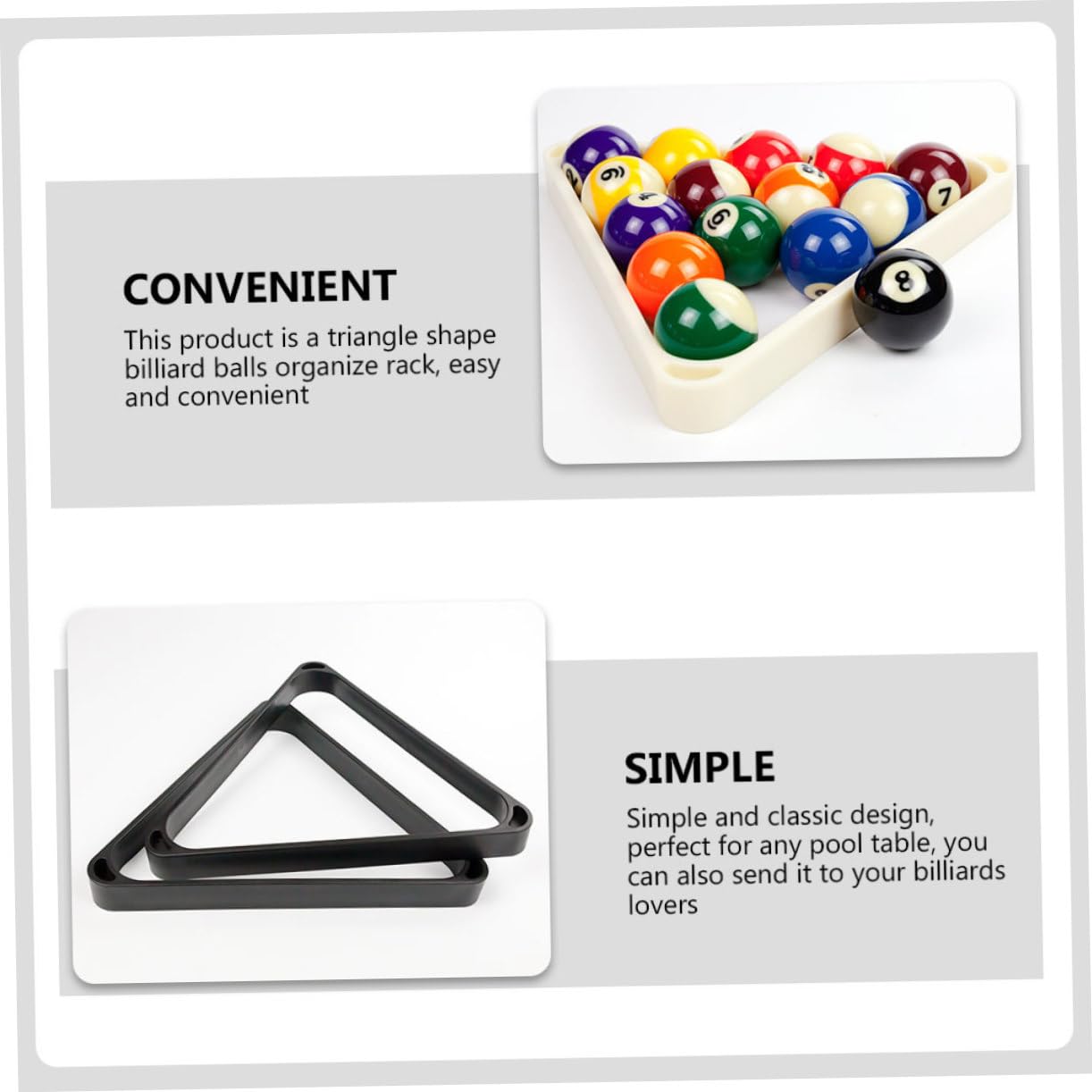 Support de Boules de Billard, Triangle de Billard, Trépied de Billard, 2 pièces, Support de Table de Billard, Piscine Triangulaire