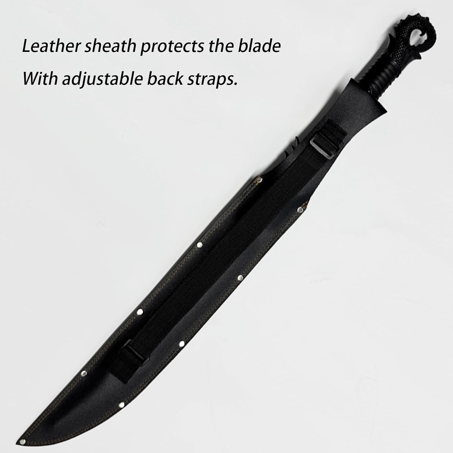 High Strength Polypropylene Martial Arts Training Sword - Unbreakable PP Plastic with Leather Sheath, Dragon Hilt Design，Black Practice Katana Sword For Role-Playing and Stage Performance