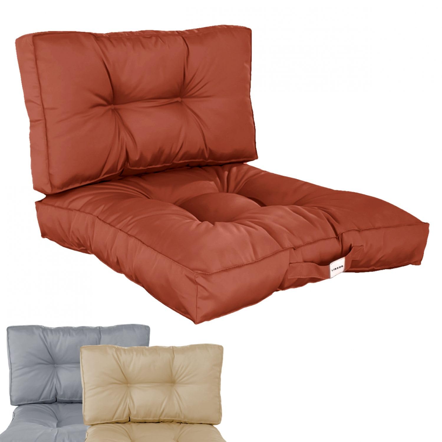Linxor - Kit de Coussins pour Salon de Jardin capitonnés - 50 x 50 cm - Plusieurs Coloris