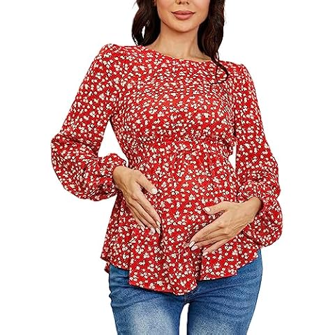 MakeMeChic Floral Maternity Blouse Cover