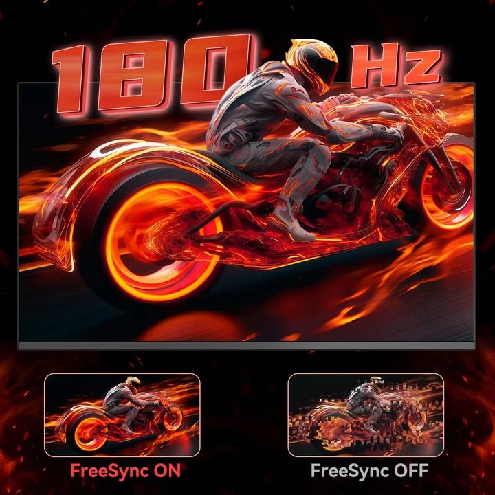 Image of 27 Inch Gaming Monitor 180Hz Refresh Rate - Fast VA 1080p with 4000:1 Contrast Ratio, Adaptive-Sync, HDMI /DP /USB, VESA Mountable, 3-Side Borderless, FPS /RTS Game Modes