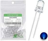 Vista 32 de 100 lámpara LED de diodo de luz blanca cálida de 5mm (Lente Transparente Redonda DC 3V 20mA) Bombilla de iluminación, componente electrónico, luz