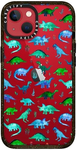 Miniatura 6 de CASETiFY Impact - Funda para iPhone 13 protección contra caídas de 6.6 pies  Dinos de acuarela diminutos sobre transparente  negro transparente