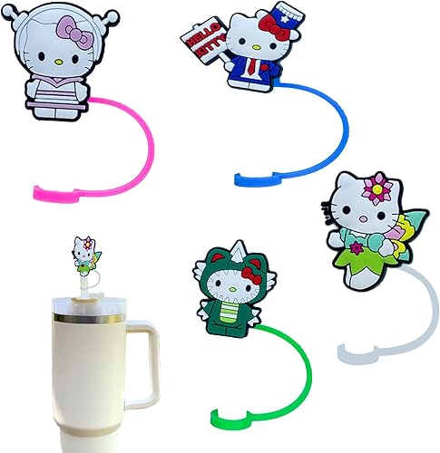 Miniatura 1 de Tapones protectores de popote de silicona de dibujos animados, tapas de popote para copa Stanley, 40 onzas, 30 onzas, 0.394 in, grande para vasos