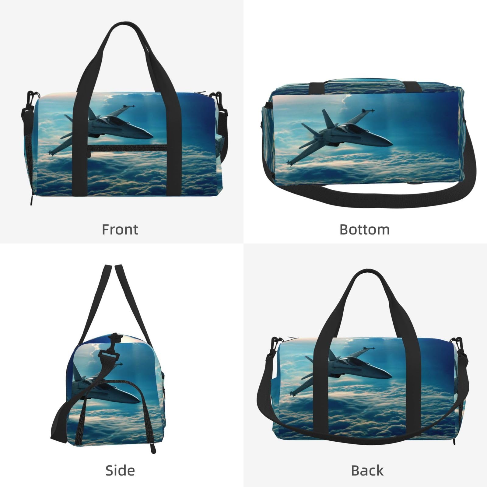 Samoloty myśliwce drukowane Ręczna torba sportowa crossbody Ręczna torba podróżna