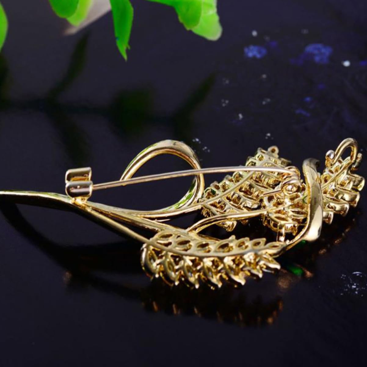 Broche De Orejas De Trigo Broche De Ropa Broche De Dama De Honor Broche De Hoja De Pedrería Broches De Oro Collar De Boda Accesorio De Ropa Alfiler Clips De Boutonniere Circón