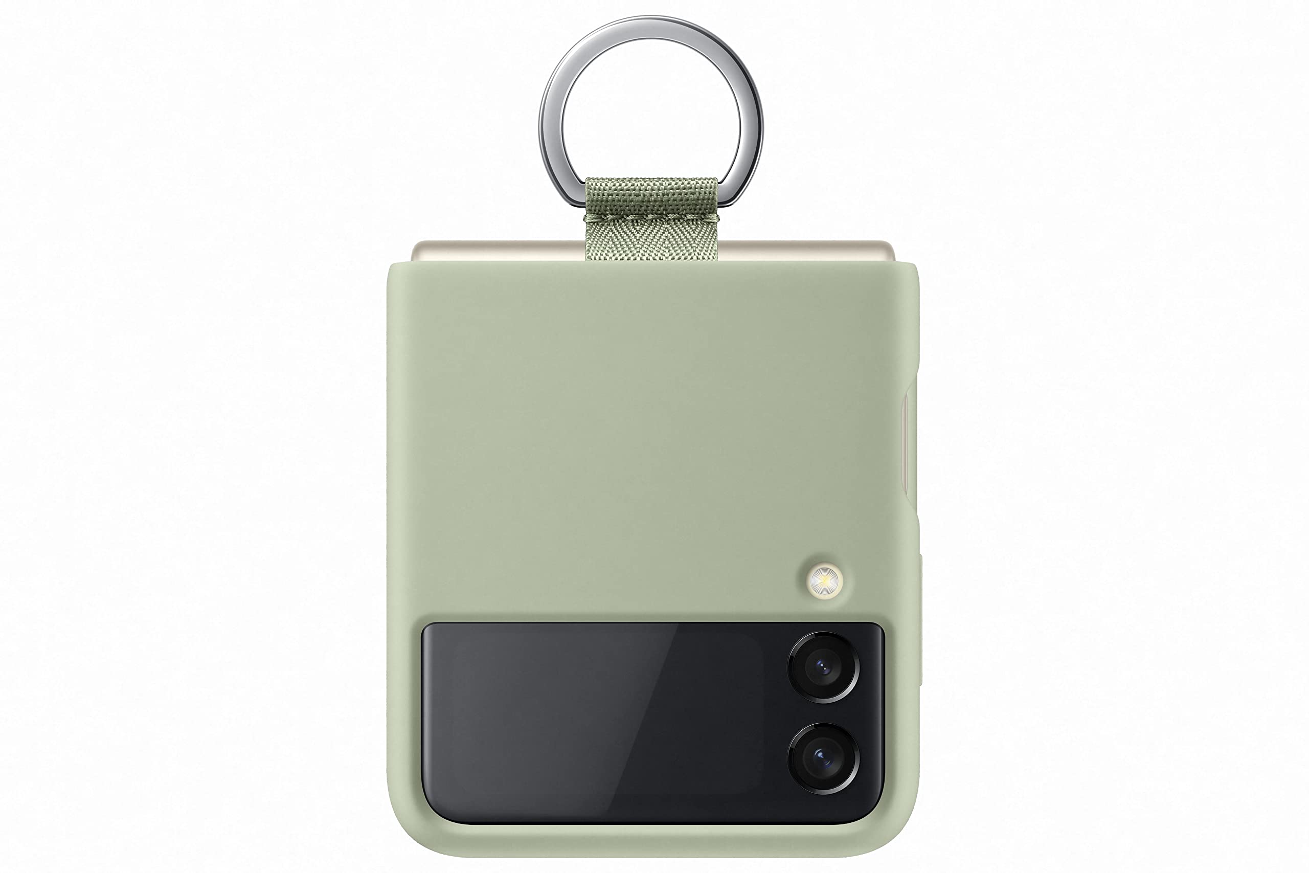 Samsung Galaxy Z Flip 3 Phone Case, Silicone Protective Cover with Strap, Heavy Duty, Shockproof Smartphone Protector, (Olive Green)