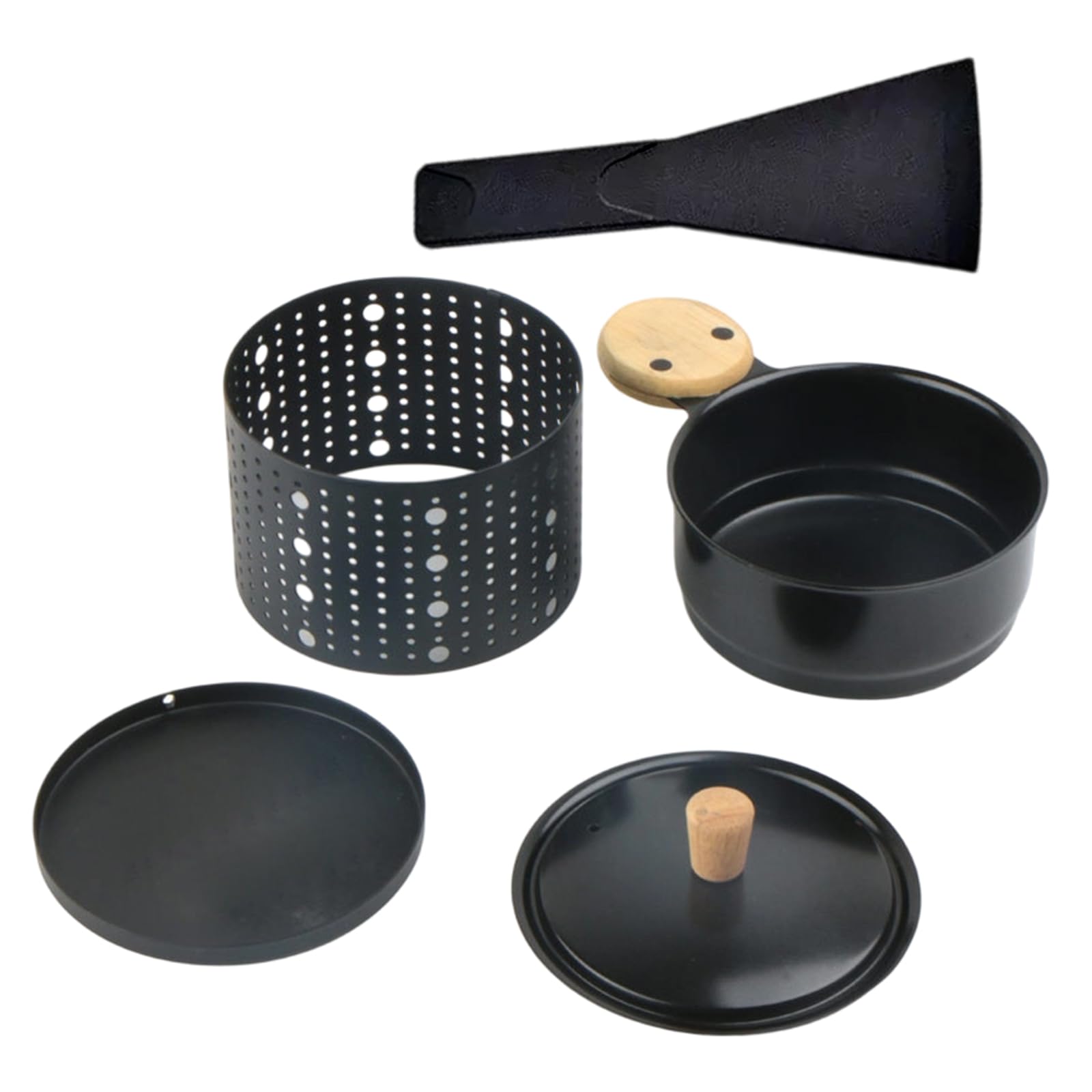 Xinsheinelry Professional Nonstick Cheese Grills Pan Feature Wooden Grip and Matching Scrapers Ergonomic Cooking Equipment Nonstick Metal Fondue Pan