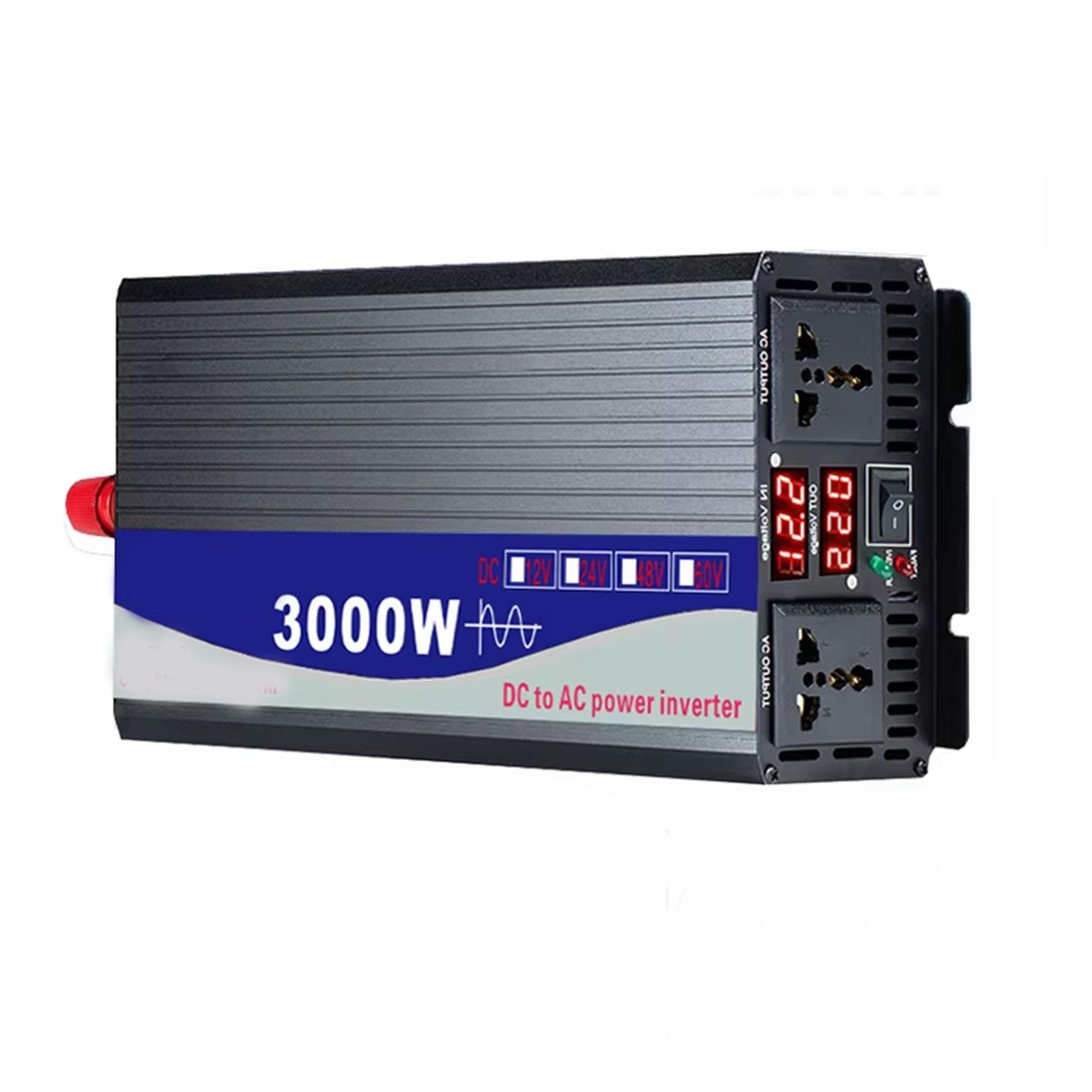 Convertisseur de tension 3000W 12V vers 220V portable pour voiture et maison