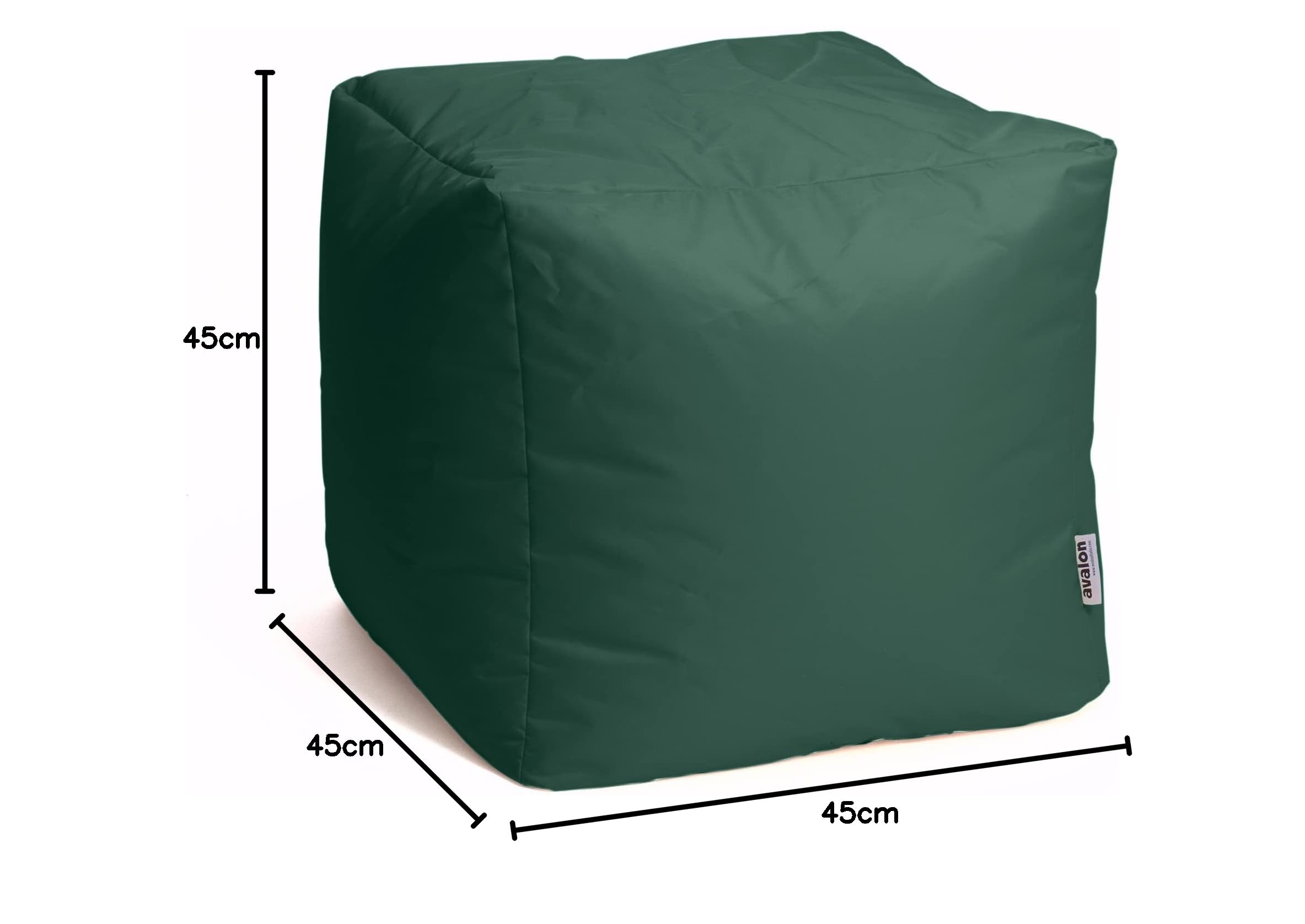 Avalon - Puff Salon Modelo Cubo Jive en Tela Técnica Reforzada, Puffs Reposapies Salon con Relleno Incluido, Puf Cuadrado Muy Cómodo, Anti-desgarros e Impermeable, Made in Italy(45cm-Verde Oscuro)