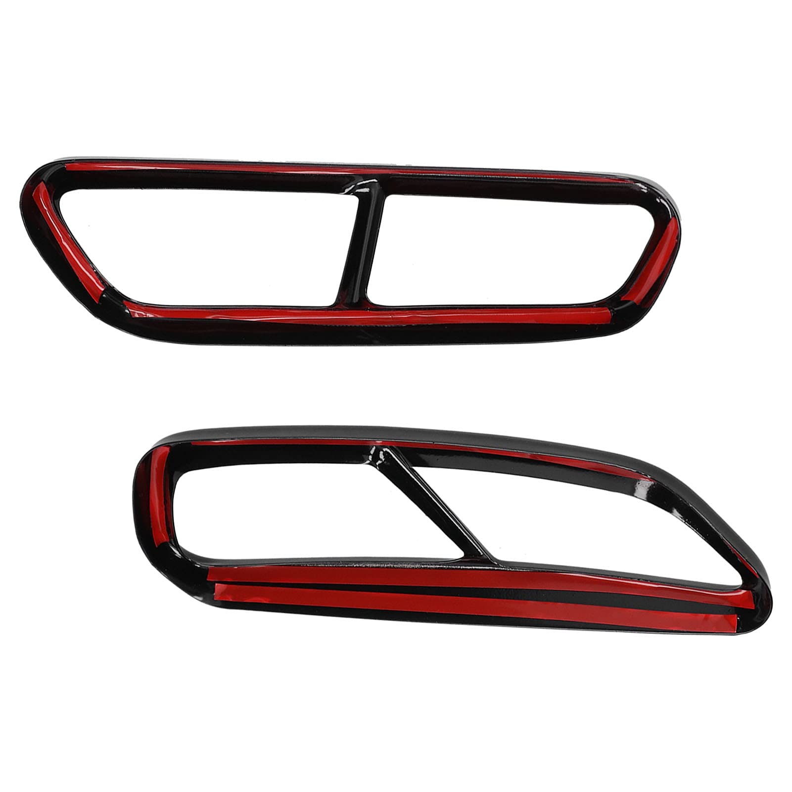Edelstahl Glänzend Schwarz Auto-Quad-Auspuffblenden-Ersatz für A6 C7 2016–2018