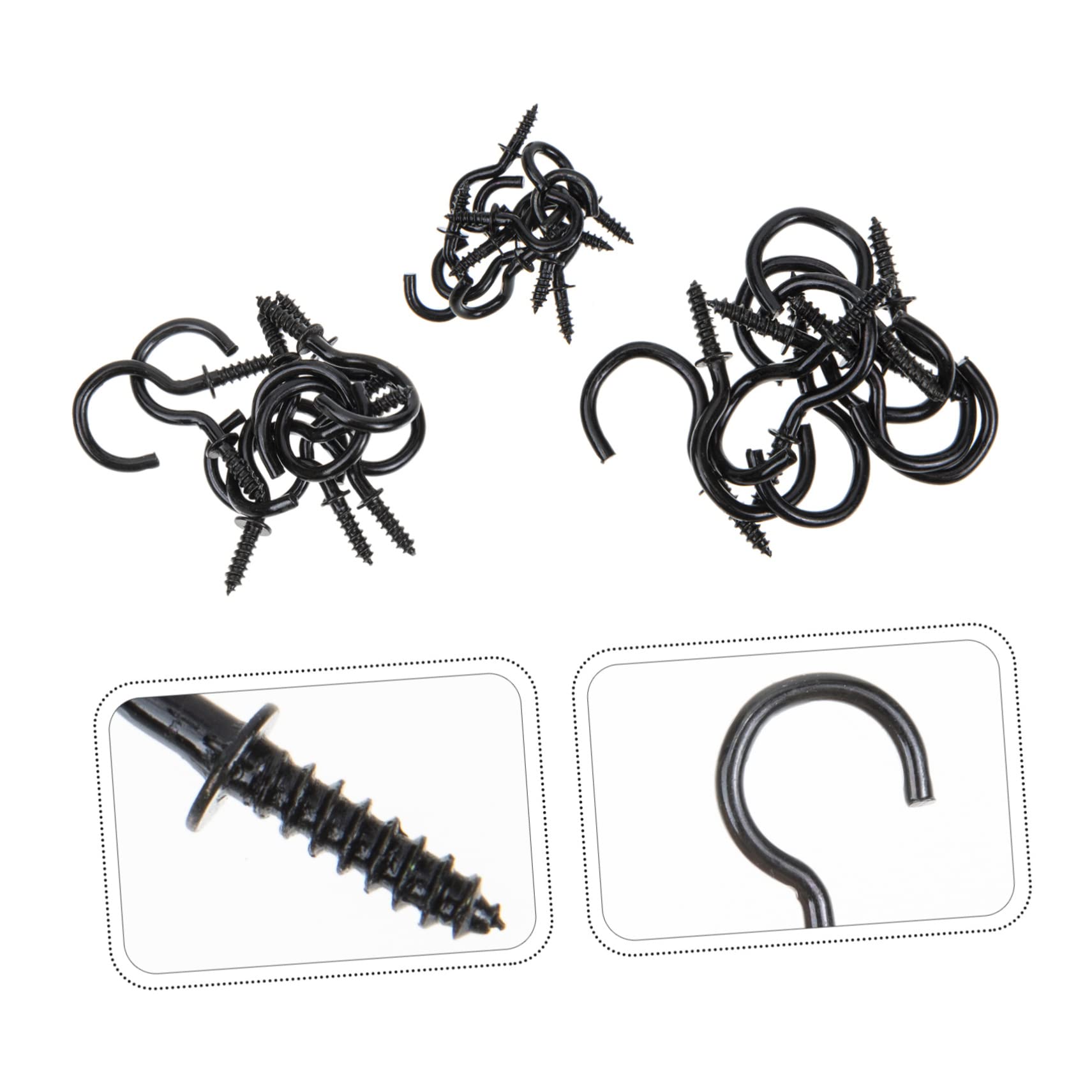 SOLUSTRE Metal Screw Hooks Heavy Duty 30pcs Screw Self Tapping for Indoor/Outdoor Use