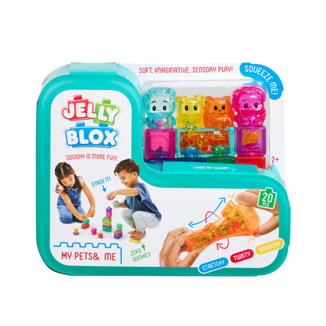 Jelly Blox - My Pets & Me Set | Squishy Is More Fun! | Unique Squishy Building System | For Ouch-Free, Open, Imaginative Play | For Boys And Girls Ages 2+