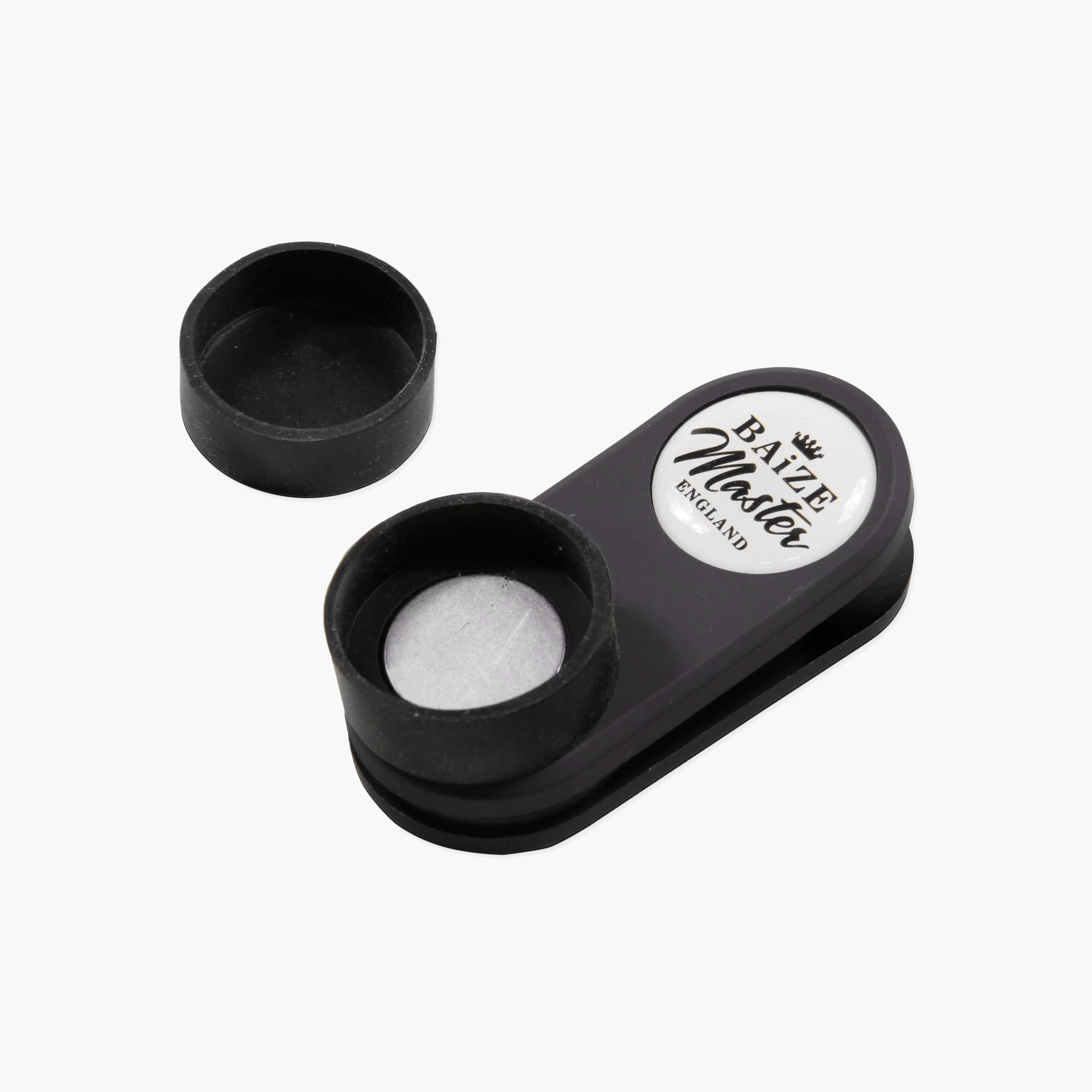 BAIZE MASTER Rubber T-MAG Double Magnetic Square & Round Snooker Chalk Holder with Pocket Clip Action – comes complete with one piece of Taom Chalk (T-Mag)