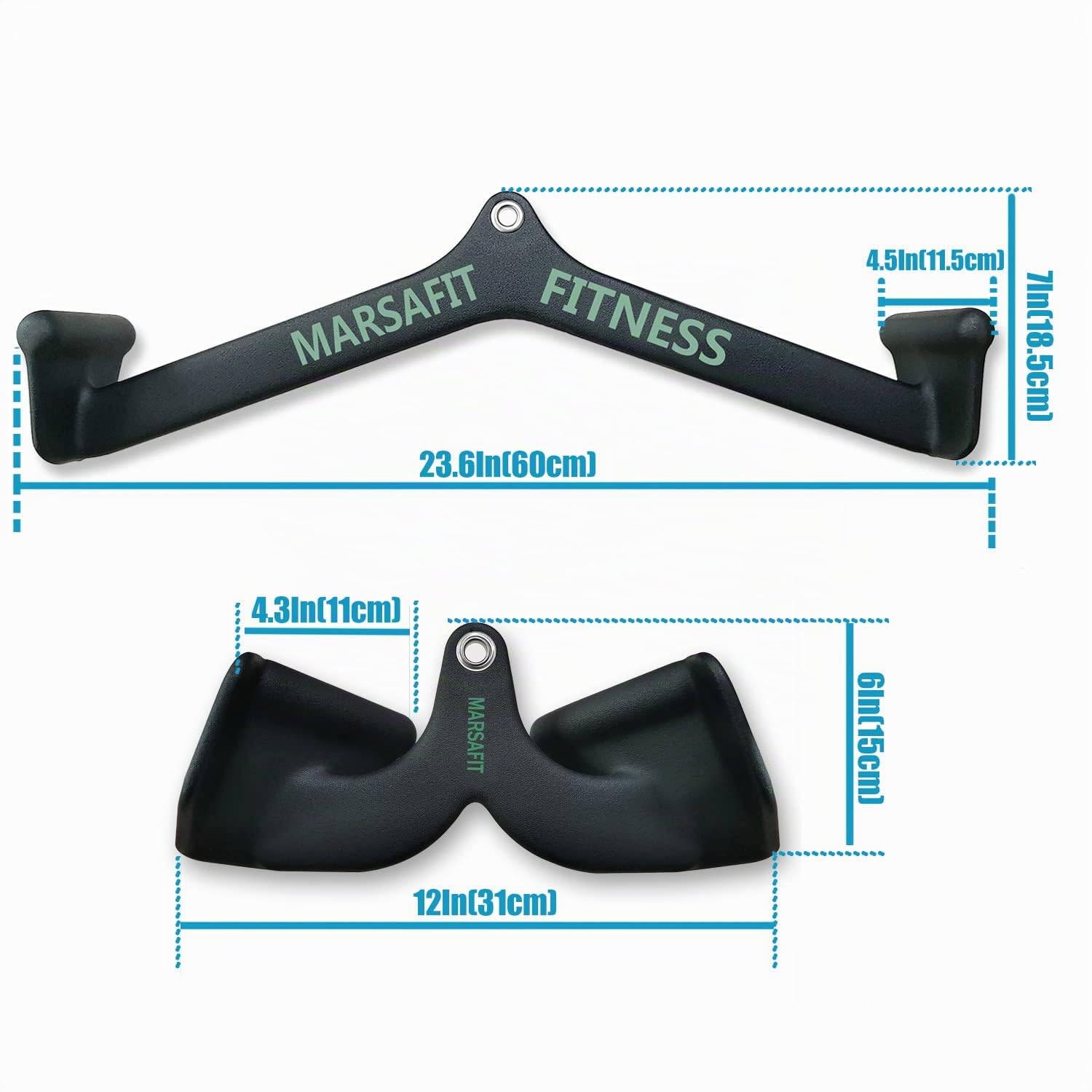 MARSAFIT Barre en T pour la maison, la gym, le fitness, l'aviron, la barre de traction pour biceps, triceps et triceps