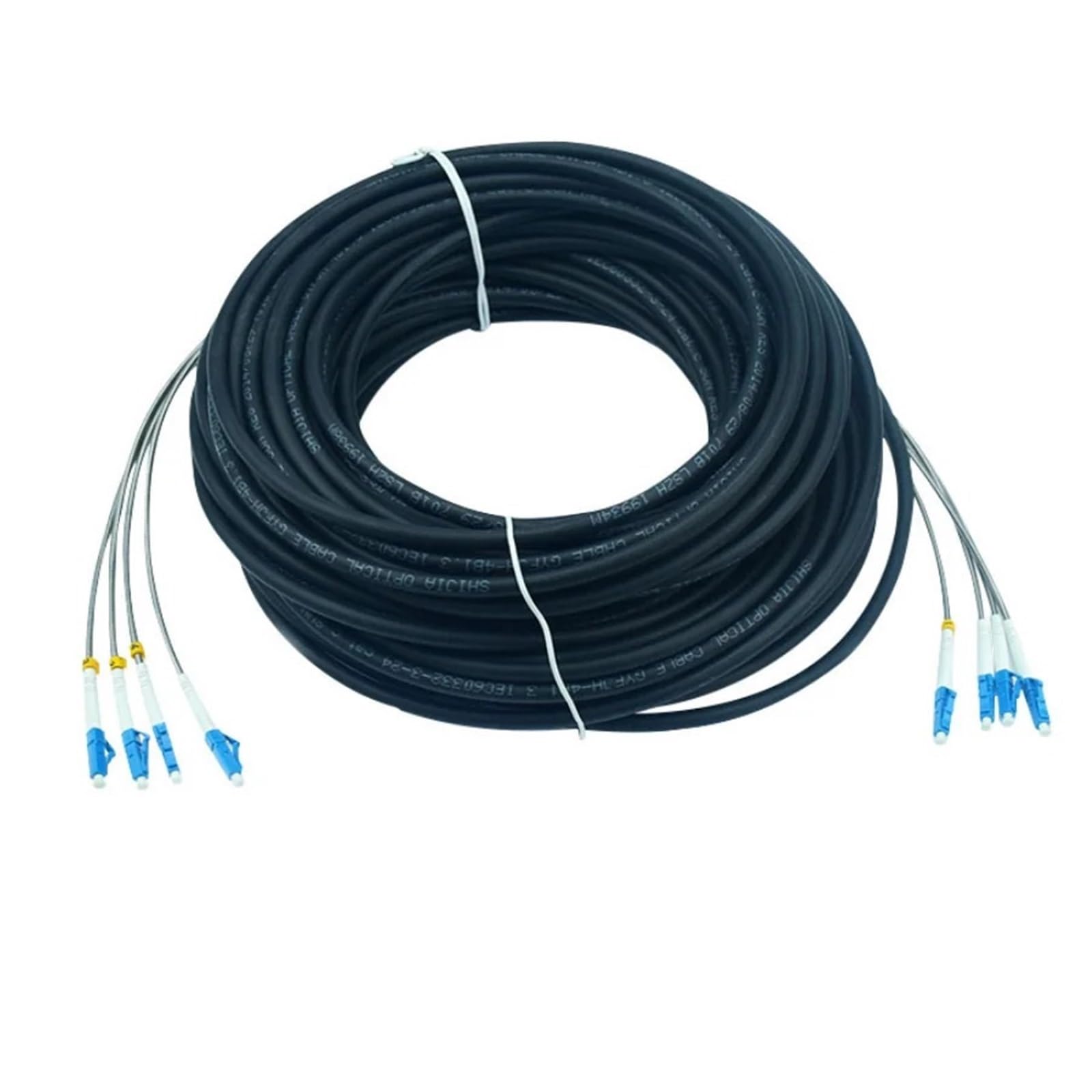 20 Metri Cavo Ottico Monomodale 4 Nucleo Impermeabile e Tensura Corazzato Cavo In Fibra Ottica Diametro 7mm (LC-FC 20meters)