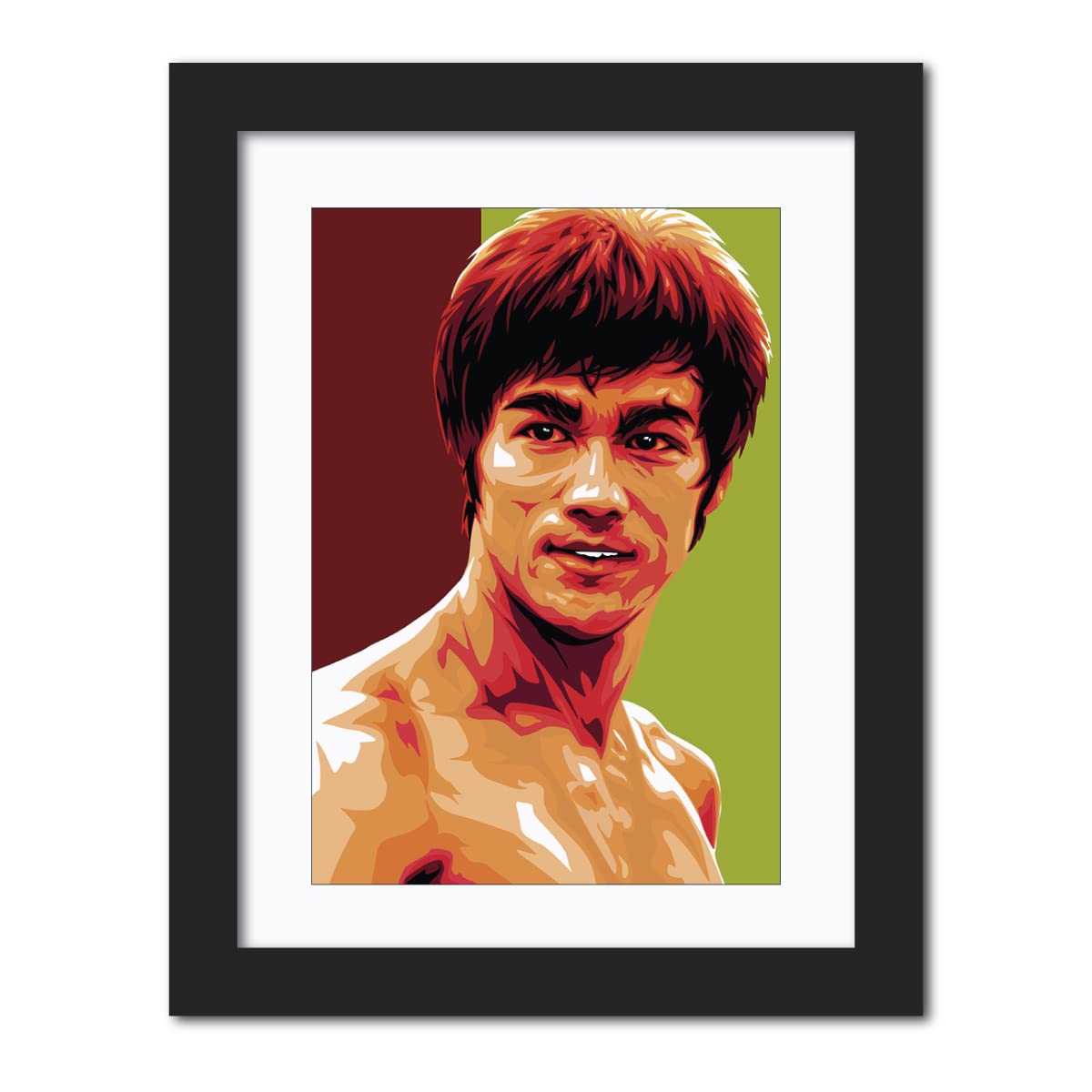 TenorArts Bruce Lee Boxing Legend Poster Laminated Posters Framed Paintings with Matt Finish Black Frame (12 inches x 9inches)