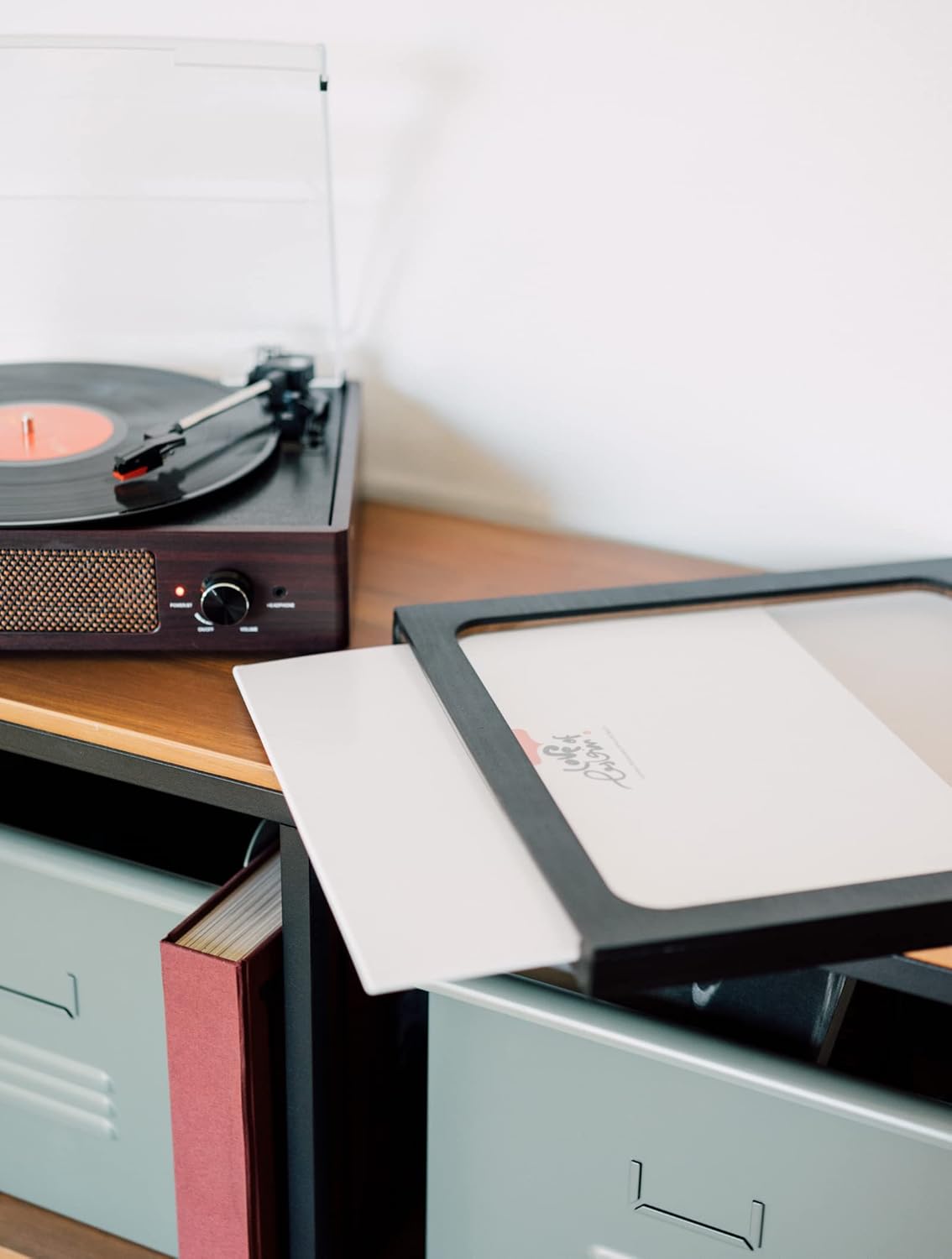 Grupo Erik Premium 12" Vinyl Record Frame With Plastic Glass - 14 x 14 x 1 inch / 35.5 x 35.5 x 2.5 cm - Display for Vinyl Records