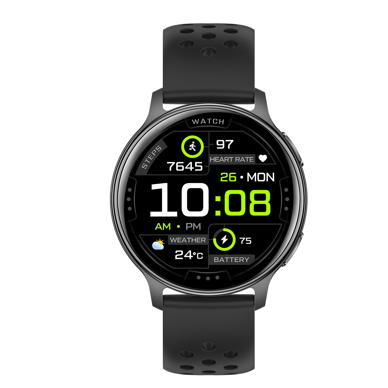 Montre Connectée GPS, écran HD de 1,32 Pouces, Tracker d'activité avec 100 Modes Sportifs, Altimètre Multi-GNSS, Baromètre, Boussole, pour Camping en Plein Air, Randonnée (Black)