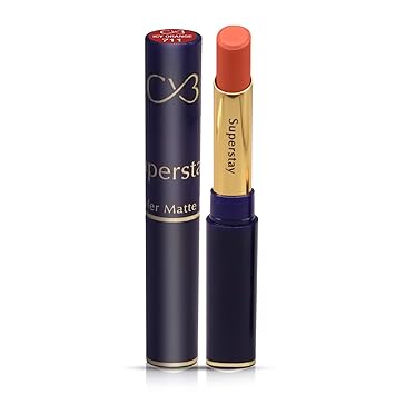 CVB LM-206 SuperStay No Transfer Matte Lipstick, Waterproof and Full-Pigmented, Transfer-Proof Smudge-Proof Lip Colour (711 ICY ORANGE, 3.5g)