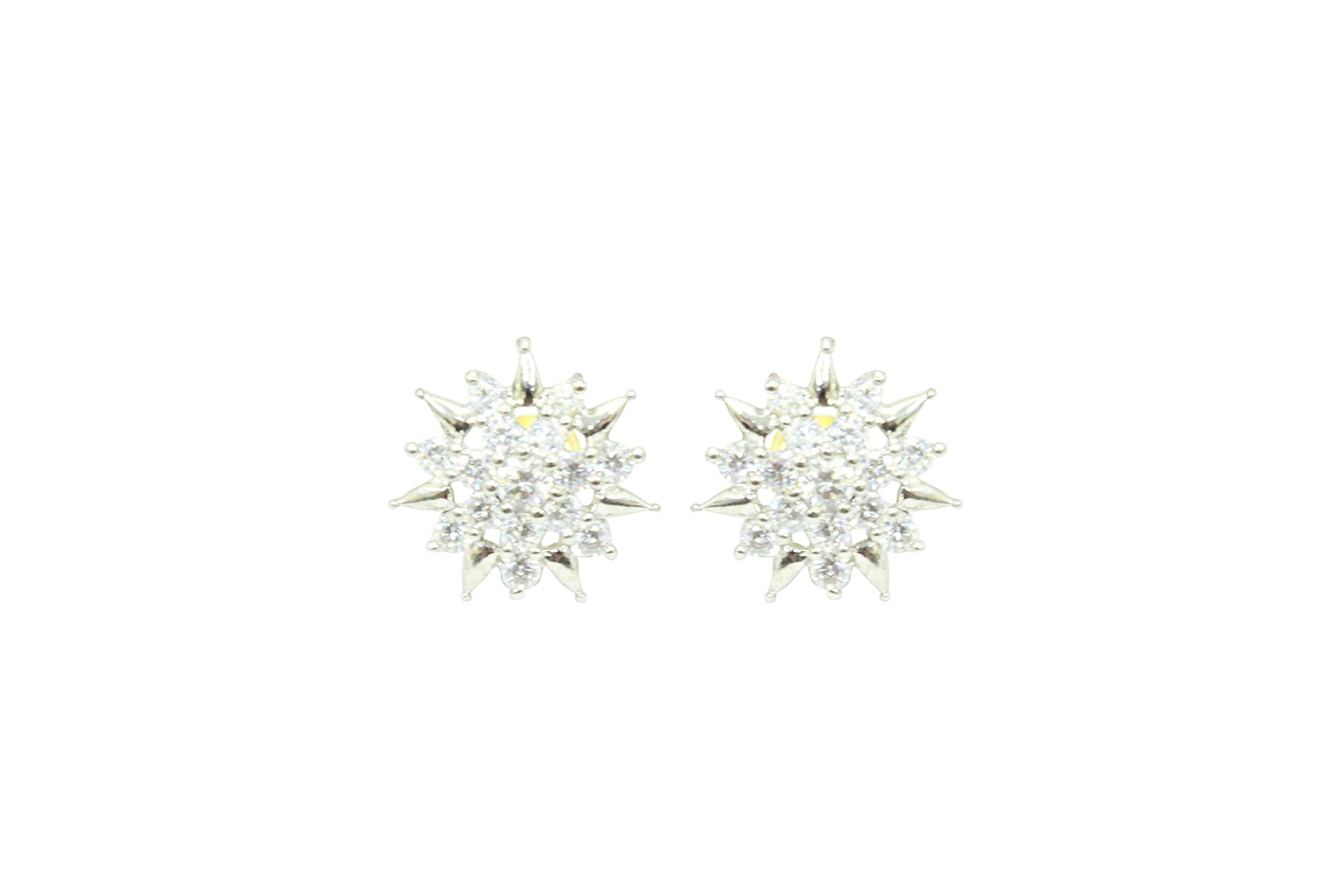Rajasthan Gems Womens Ear tops studs Earring pair white Gold Plated Zircon Stone (B07NCHT3YW) Amazon Price History, Amazon Price Tracker