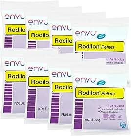 Kit 8 Rodilon Pellets 25g Envu Isca Para Controle de Ratos e Camundongos