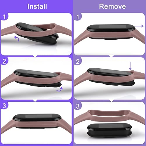 Miniatura 4 de Wanme Bandas compatibles con Xiaomi Mi Band 7 Correa de repuesto para mujeres y hombres, correa deportiva de silicona suave para Xiaomi Mi Band 7