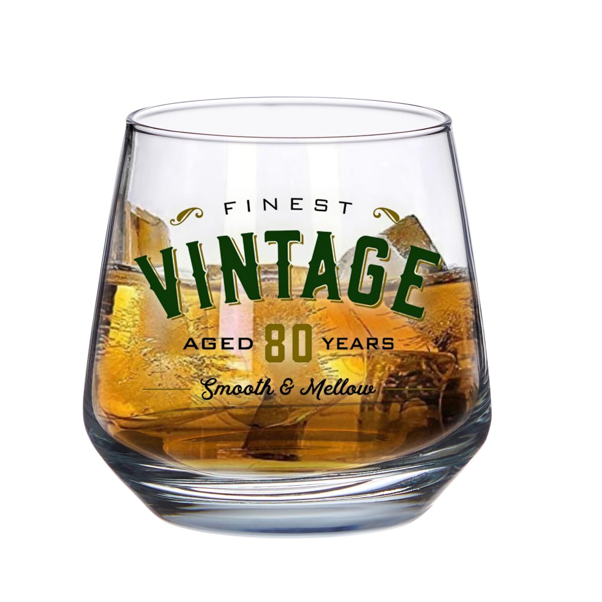 D Design Invent Print! 80th Birthday Gift Whiskey Wine Glass Tumbler Funny Printed Drinking Mug Present for Men Women Age 80 Year Old Gift Idea Keepsake Happy Birthday - 345ml