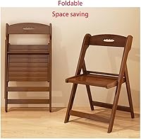Vista 6 de Sillas de comedor plegables de bambú, cómoda oficina de asiento, área de recepción, mesa y silla plegables, fácil de almacenar, 1 ps(color natural)